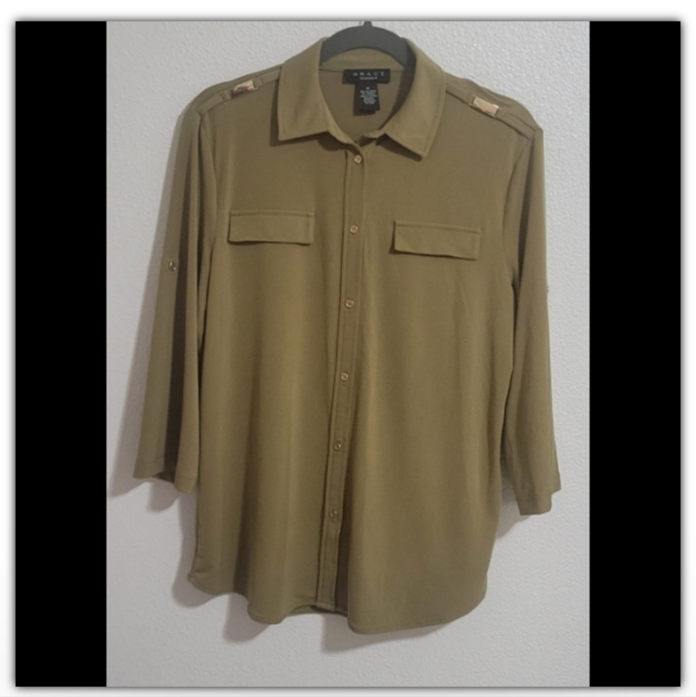 Grace the perfect fit Green top size medium